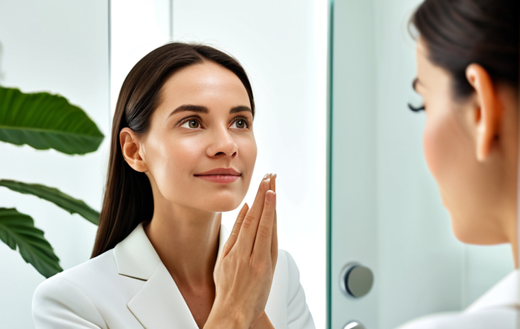 **Prompt**: A professional woman with a serene expression, fully clothed in elegant, modest business attire, gently applying a natural facial serum to her radiant, healthy skin in a brightly lit, minimalist bathroom. Subtle botanical elements are visible in the background, like a simple potted plant. The focus is on the transformative power of natural cosmetics and healthy skin. Perfect anatomy, correct proportions, natural pose, well-formed hands, proper finger count, natural body proportions. Professional photography, soft, warm lighting, high resolution, clean aesthetics, safe for work, appropriate content, fully clothed, professional.