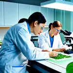 **

"A modern laboratory setting with scientists in lab coats examining plant cells under microscopes, fully clothed, appropriate content, safe for work, illustrating cell culture technology for cosmetic ingredients, bright lighting, professional laboratory equipment, perfect anatomy, correct proportions, professional, educational, high-resolution."

**